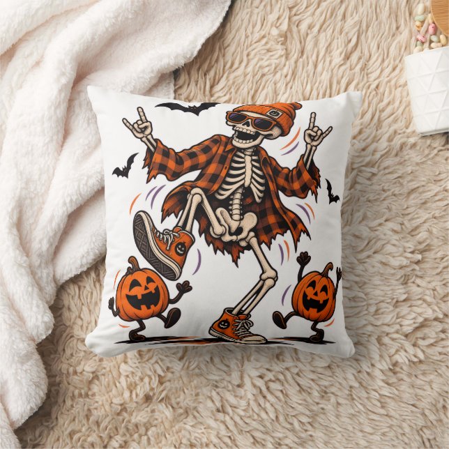 Joyeux Halloween - Coussin de lancer de squelette  (Couverture)