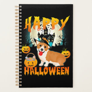 Joyeux Halloween Cute Corgi Witch Citrouille Ghost