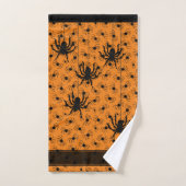 Joyeux Halloween Déplaisants Crawly Spiders Orange (Serviette à main)