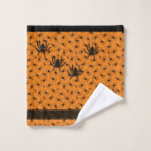 Joyeux Halloween Déplaisants Crawly Spiders Orange (Gant de toilette)