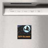 Joyeux Halloween Flying Witch and Monkey Magnet (In Situ (Lave-vaisselle))