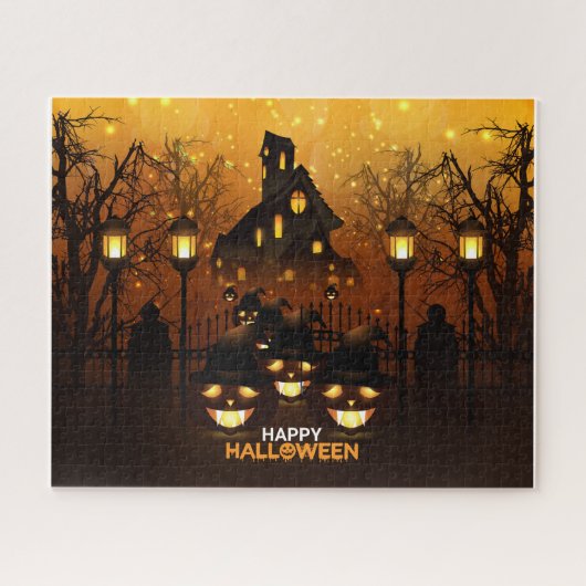 Joyeux Halloween Haunted House Jigsaw Puzzle (Horizontal)