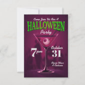 Joyeux Halloween | Invitation de fête Martini Glas (Devant)