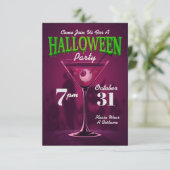 Joyeux Halloween | Invitation de fête Martini Glas (Debout devant)
