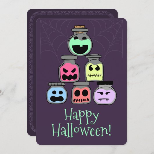 Joyeux Halloween jarres Costume Fête Invitation (Devant / Derrière)