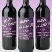 Joyeux Halloween, Nom, Blanc Violet 6 Étiquettes d
