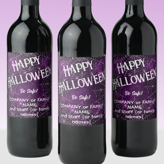 Joyeux Halloween, Nom, Blanc Violet 6 Étiquettes d