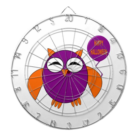 Joyeux Halloween Party Owl Cible de flechettes (Devant)