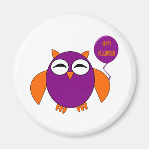 Joyeux Halloween Party Owl Magnet
