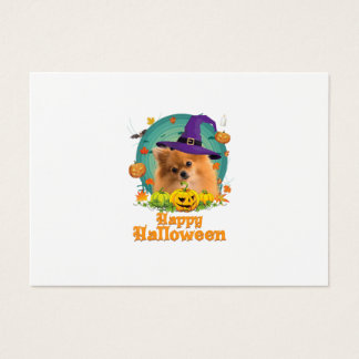 Joyeux Halloween Poméranien Chien sorcier Citrouil
