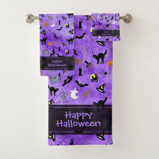 Joyeux Halloween Random Iconic Motif violet  (En situation)