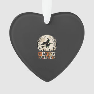 Joyeux Halloween Sorcière Lune Cimetière Conceptio