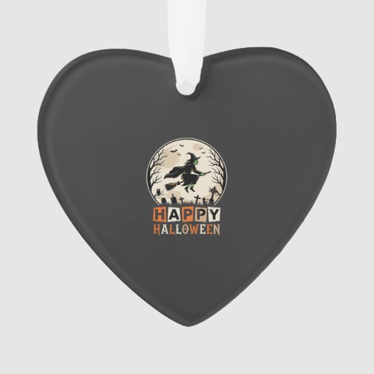 Joyeux Halloween Sorcière Lune Cimetière Conceptio (devant)