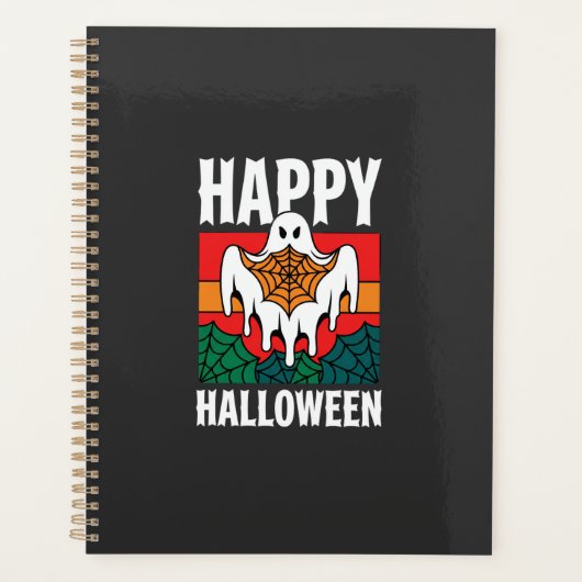 Joyeux Halloween Toile Araignée Fantôme Rétro (Devant)