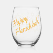 Joyeux Hannukah ! Verre stylé (Verso)