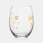 Joyeux Hannukah ! Verre stylé (Gauche)