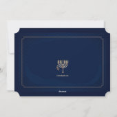 Joyeux Hanouka Carte Bleue et Or (Dos)