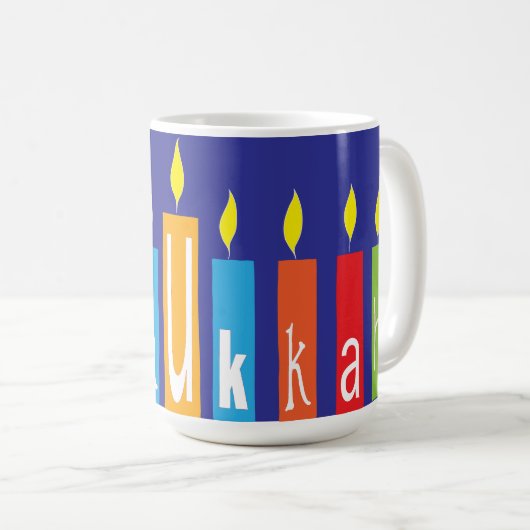 Joyeux Hanoukka bougies Mug (Devant droit)