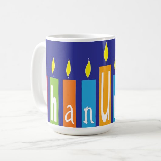 Joyeux Hanoukka bougies Mug (Devant gauche)