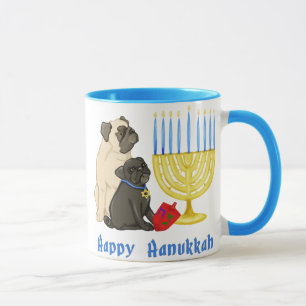 Joyeux Hanoukka Carlins et Menorah Mugs