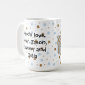 Joyeux Hanoukka/Chanukah Blue/Brown Star Mug (Devant gauche)