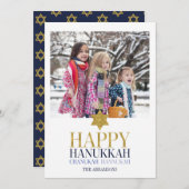 Joyeux Hanoukka Chanukah Carte photo de vacances (Devant / Derrière)