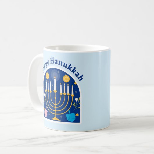 Joyeux Hanoukka Festive Café Mug (Devant gauche)