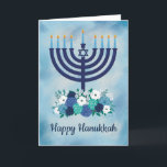 Joyeux Hanoukka Floral Menorah Carte de remercieme<br><div class="desc">Illustration de couverture par Cindy Bendel</div>