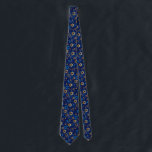 Joyeux Hanoukka Jewish Star Menorah Blue Cravate<br><div class="desc">Heureux Hanoukka,  Menorah,  dreidel,  étoile juive,  motif,  cravate.</div>