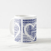 Joyeux Hanoukka Juive Fête Bleu café thé Mug (Devant gauche)