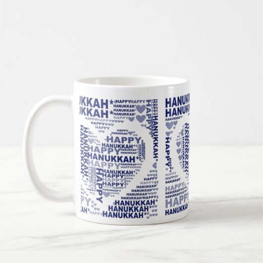 Joyeux Hanoukka Juive Fête Bleu café thé Mug (Gauche)
