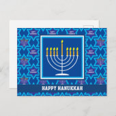 🕎 Joyeux Hanoukka, Menorah, Carte postale personn (Devant / Derrière)