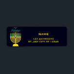 Joyeux Hanoukka Menorah Étiquette<br><div class="desc">Joyeux Hanoukka Menorah Étiquette</div>