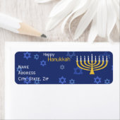 Joyeux Hanoukka Menorah Étiquette (En situation)