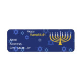 Joyeux Hanoukka Menorah Étiquette (Devant)