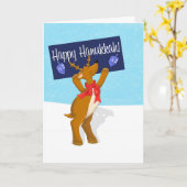 Joyeux Hanoukka Reindeer avec carte Hanoukka Sign (Fleur jaune)