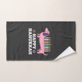 Joyeux Hanukkah chien teckel (Serviette à main)