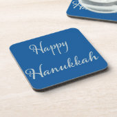 Joyeux Hanukkah dessous de verre argent Tekhelet B (Côté gauche)