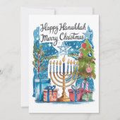Joyeux Hanukkah Joyeux Noël Carte (Devant)
