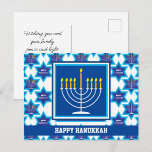 🕎 Joyeux Hanukkah, Menorah, Carte postale personn