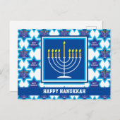 🕎 Joyeux Hanukkah, Menorah, Carte postale personn (Devant / Derrière)