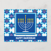 🕎 Joyeux Hanukkah, Menorah, Carte postale personn (Devant)