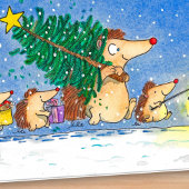 Joyeux Hérisson de Noël Carte de voeux