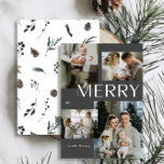 Joyeux hiver moderne 4 photo Aquarelle noire Noël<br><div class="desc">Cette année, faites savoir à vos amis et à votre famille que vous vous souciez de la carte de Noël Modern Merry Winter 4 Photo Black Watercolor Xmas. Non seulement il est élégant et à jour, mais il a assez d'espace pour vous pour inclure quatre de vos souvenirs préférés de...</div>