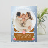 Joyeux hiver Noël neige Globe Carte photo (Debout devant)