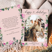 Joyeux hiver rose pâle Carte photo de vacances