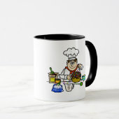 Joyeux Homme Baker Décorant Gâteau Mug (Devant droit)