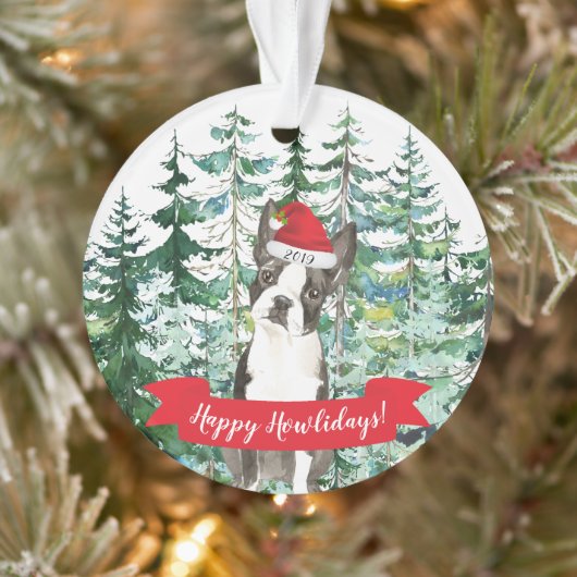 Joyeux Howlidays Boston Terrier Dog Christmas (Arbre)
