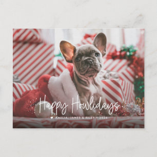 Joyeux Howlidays Carte de Noël pour animaux à phot
