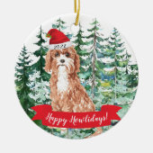 Joyeux Howlidays Cavapoo Chien Ornement de Noël (Devant)